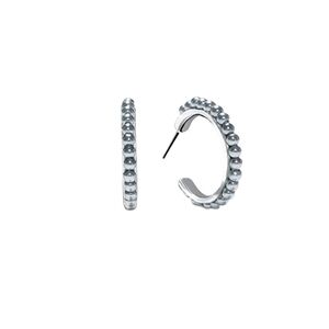 NEW!  Pearly Grey Hoop Earrings
